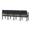 Lesro Lenox Steel 4 Seat Tandem Seating Metal Frame, Black, RS Night Sky Back, MD Farro Seat LS4103 - alternate 2